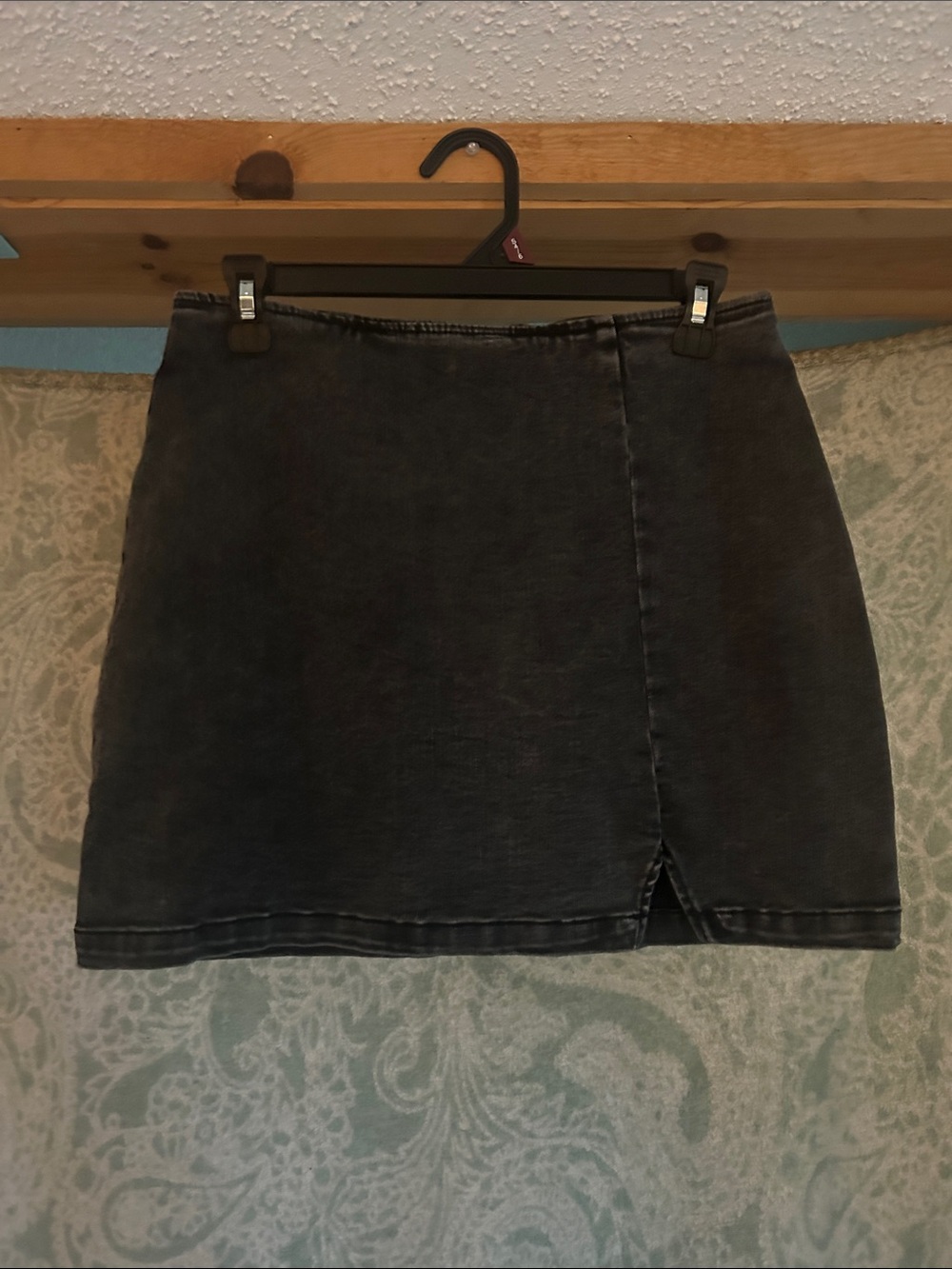 wild fable Black Washed Denim Mini Skirt